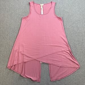 Matilda Jane Secret Garden Tunic Tank Top Women's Small Pink Floral Cutout Top